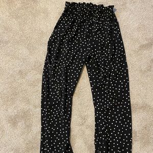 Polka dot paper bag pants